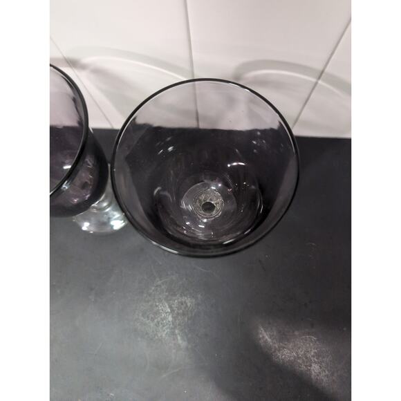 Cristal D'Arques-Durand Amethyst Wine Glasses, Set of 2, Vintage Purple Stemware - Picture 6 of 9